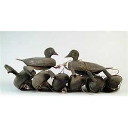 SET OF EIGHT MAINE STATE CARVED BLACK DUCK DECOYS