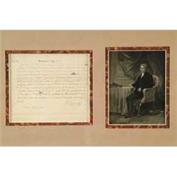THOMAS JEFFERSON (American, 1743-1826) 3RD PRESIDENT OF THE U.S. 1801-1809