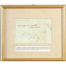 JOHN ADAMS (American, 1735-1826 2nd President) AUTOGRAPHED LETTER ENDORSEMENT SIGNED JOHN ADAMS