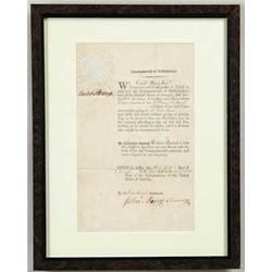 CALEB STRONG (American, 1745-1819) PASSPORT DOCUMENT