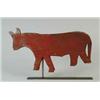 Image 1 : CARVED WOOD COW WEATHERVANE IN RED PAINT