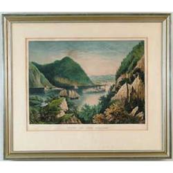 CURRIER & IVES (Publisher, 19th Century) “VIEW ON THE HUDSON”