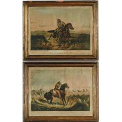 N. CURRIER (Publisher, 19th Century) PAIR “A CHECK” AND “THE PRAIRIE HUNTER”