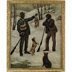 UNSIGNED (American, 19th Century) THE HAPPY POSSUM HUNTERS