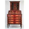 Image 1 : INTERESTING GRAIN PAINTED CHEST OF DRAWERS WITH CUPBOARD TOP