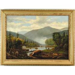 D. A. FISHER (American, 19th Century) “VIEW OF PEABODY STREAM NEAR GORHAM, NH, WHITE MTS”