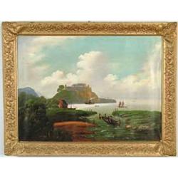 ATTRIBUTED TO THOMAS CHAMBERS (American, 1805-1866) VIEW OF WEST POINT ON THE HUDSON RIVER