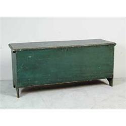 EARLY NEW ENGLAND BLANKET CHEST IN BLUE PAINT