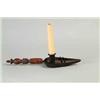 Image 1 : TWO WROUGHT IRON LIGHTING DEVICES