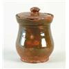 Image 1 : MAINE GLAZED REDWARE COVERED JAR