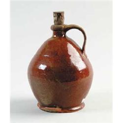 GOOD MAINE GLAZED REDWARE JUG