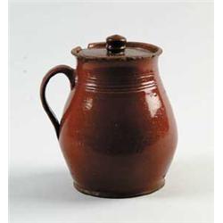 MAINE GLAZED REDWARE STEWPOT BY JOHN SAFFORD 2D