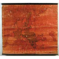 HAND DRAWN WALL MAP OF EUROPE BY ELIZABETH B. M. MANN, WINTHROP 1825