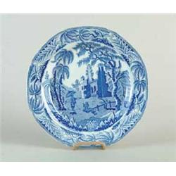 BLUE AND WHITE STAFFORDSHIRE PLATE