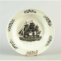CREAMWARE SOUP PLATE WITH SHIP TRANSFER