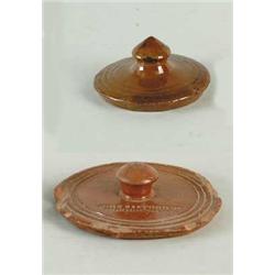 TWO MAINE REDWARE LIDS