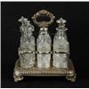 Image 1 : SIX BOTTLE BLOWN THREE MOLD PATTERN GLASS CRUET SET