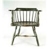 Image 1 : WONDERFUL LOW BACK WINDSOR ARMCHAIR IN GREEN PAINT