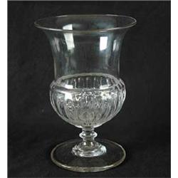 EARLY CLEAR GLASS RIBBED CELERY VASE