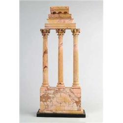LARGE ITALIAN MARBLE MODEL OF THE TEMPLE OF CASTOR AND POLLOCKS, ROME