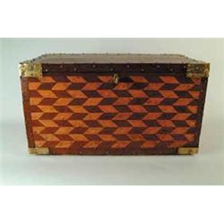 FOLK ART INLAID DECORATED MECHANIC’S CHEST