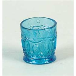 PEACOCK BLUE TOY PATTERN GLASS TUMBLER