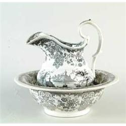 STAFFORDSHIRE WASH BOWL AND PITCHER