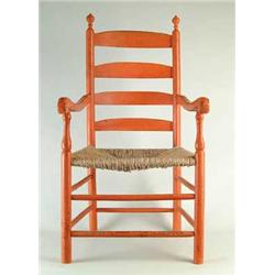 PENNSYLVANIA LADDERBACK ARMCHAIR IN ORANGE PAINT