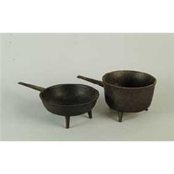 TWO CAST IRON POSSETS