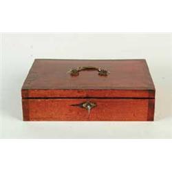 SMALL MAHOGANY AND MAPLE DOCUMENT BOX