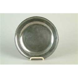 SMALL PEWTER PLATE BY EDGAR CURTIS & CO. BRISTOL 1793-1801