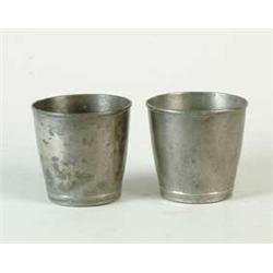 PAIR OF PEWTER BEAKERS
