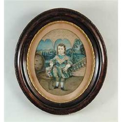 OVAL HAND PAINTED OVER PHOTOGRAPH OF THE LITTLE DRUMMER BOY