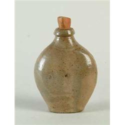 GRAY STONEWARE FLASK