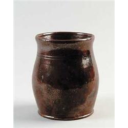 MAINE GLAZED REDWARE OVOID JAR