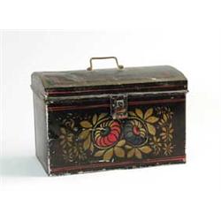 TOLEWARE DOCUMENT BOX WITH STENCIL DECORATION