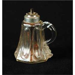 SANDWICH CLEAR GLASS WHALE OIL SPARKING LAMP
