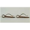 Image 1 : RARE PAIR OF HAND FORGED IRON OX BOW PINS
