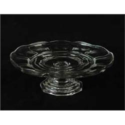 CLEAR GLASS PEDESTAL CAKE PLATE