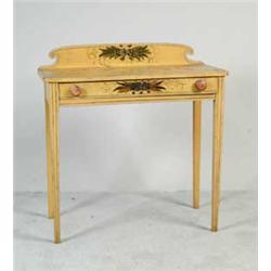 STATE OF MAINE DECORATED HEPPLEWHITE ONE DRAWER DRESSING TABLE