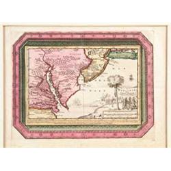 RARE VIRGINIA, NEW JERSEY, MANHATTAN AND CAROLINA’S MAP BY JOHAN SMITH