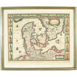 FRAMED EARLY MAP “THE KINGDOME OF DENMARKE”