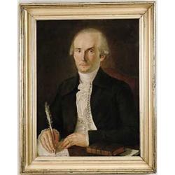 UNSIGNED (American/French, 18th Century) PORTRAIT OF A GENTLEMAN AUTHOR