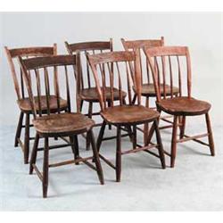 SET OF SIX RABBIT EAR THUMB BACK SIDE CHAIRS