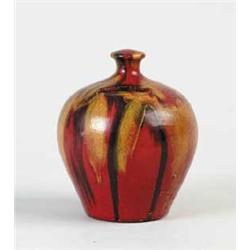 19TH CENTURY DECORATED REDWARE BANK