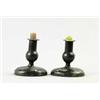 Image 1 : PAIR OF EARLY QUEEN ANNE OVAL BASE PEWTER CANDLESTICKS
