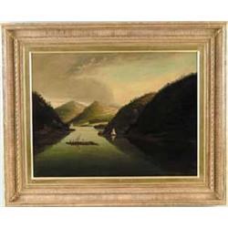 ATTRIBUTED TO WILLIAM GUY WALL (American, 1792-1864) VIEW NEAR FORT MONTGOMERY