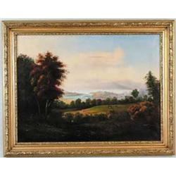 UNSIGNED (American, 19th Century) HUDSON RIVER SCENE