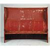 Image 1 : COUNTRY PINE CURVED SETTLE IN RED PAINT