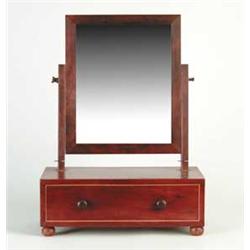 INLAID ONE DRAWER MAHOGANY SHAVING MIRROR